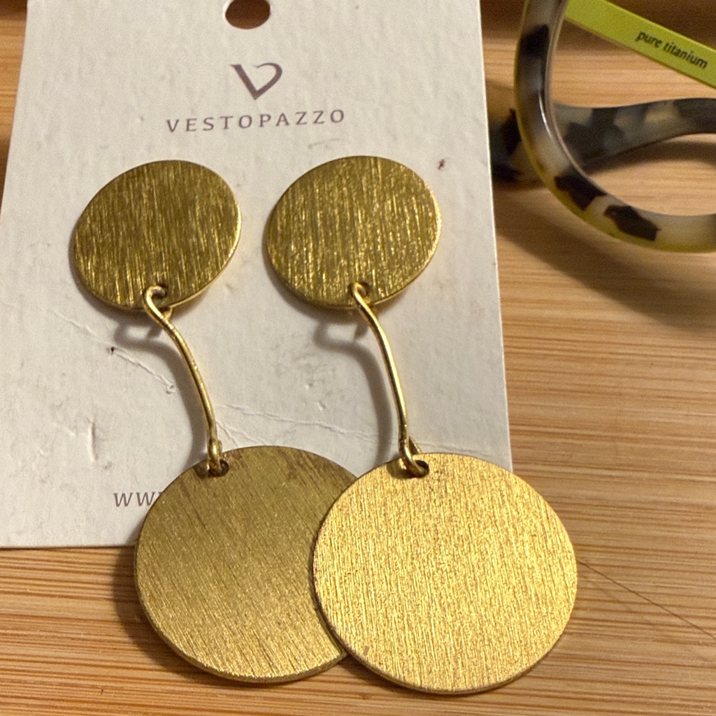 Gold Circle Dangle Earrings